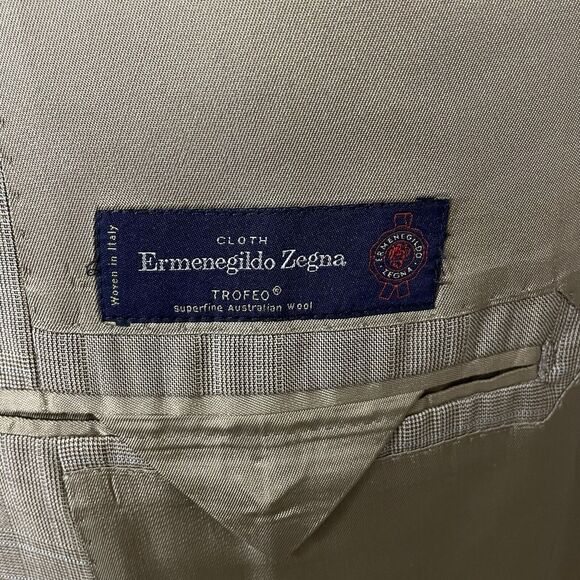 Ermenegildo Zegna 44R Tan Glen Check Wool 3-Button Dual-Vent Sports Coat - Picture 7 of 10